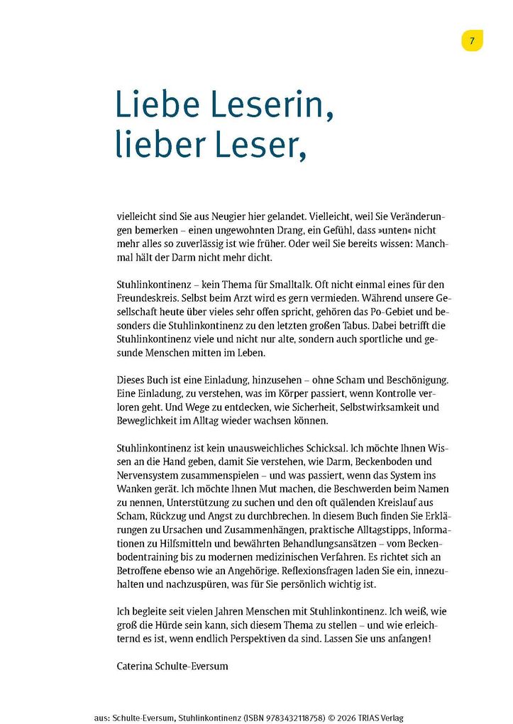 Weitere Ansicht: Stuhlinkontinenz | Caterina Schulte-Eversum
