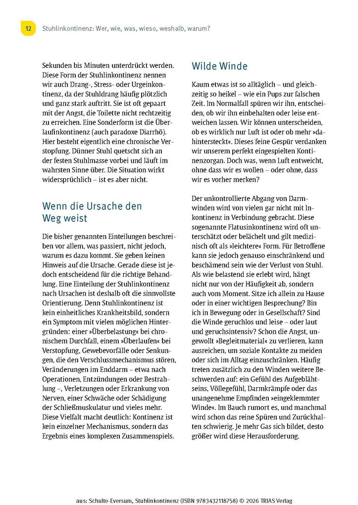 Weitere Ansicht: Stuhlinkontinenz | Caterina Schulte-Eversum