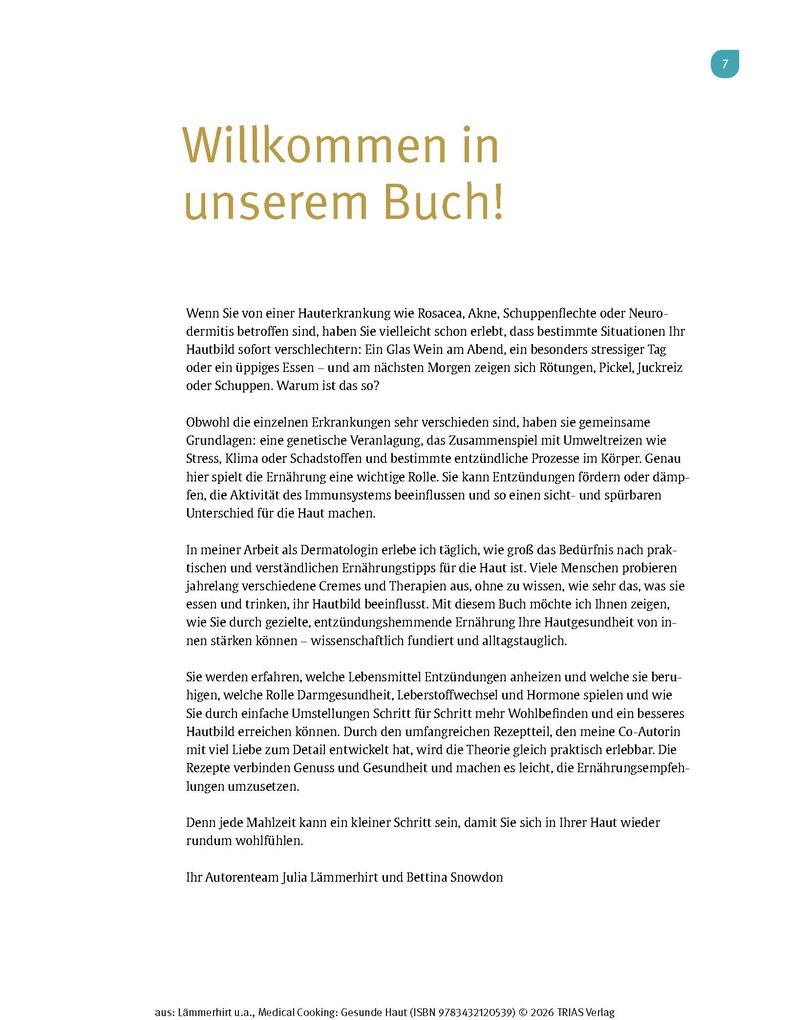 Weitere Ansicht: Medical Cooking: Gesunde Haut | Julia Lämmerhirt, Bettina Snowdon