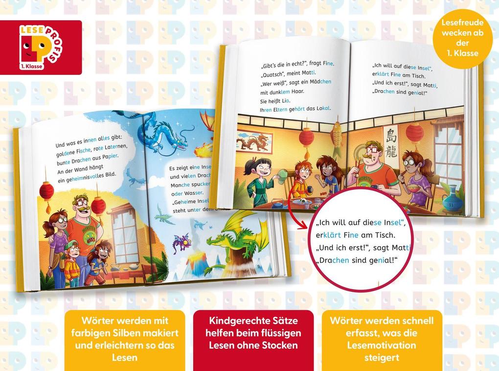 Weitere Ansicht: Leseprofis - Silbe-für-Silbe: Das Geheimnis der Dracheninsel, 1. Klasse | Sabine Stehr