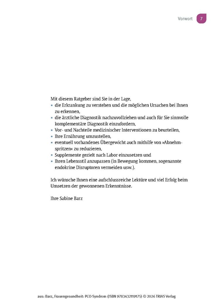 Weitere Ansicht: Frauengesundheit: PCO-Syndrom | Sabine Barz