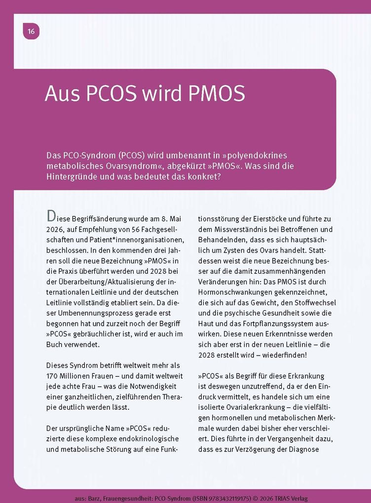 Weitere Ansicht: Frauengesundheit: PCO-Syndrom | Sabine Barz