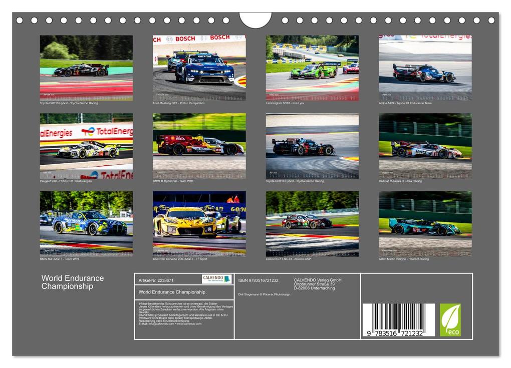 Weitere Ansicht: World Endurance Championship (Wandkalender 2026 DIN A4 quer), CALVENDO Monatskalender | Dirk Stegemann © Phoenix Photodesign, Calvendo