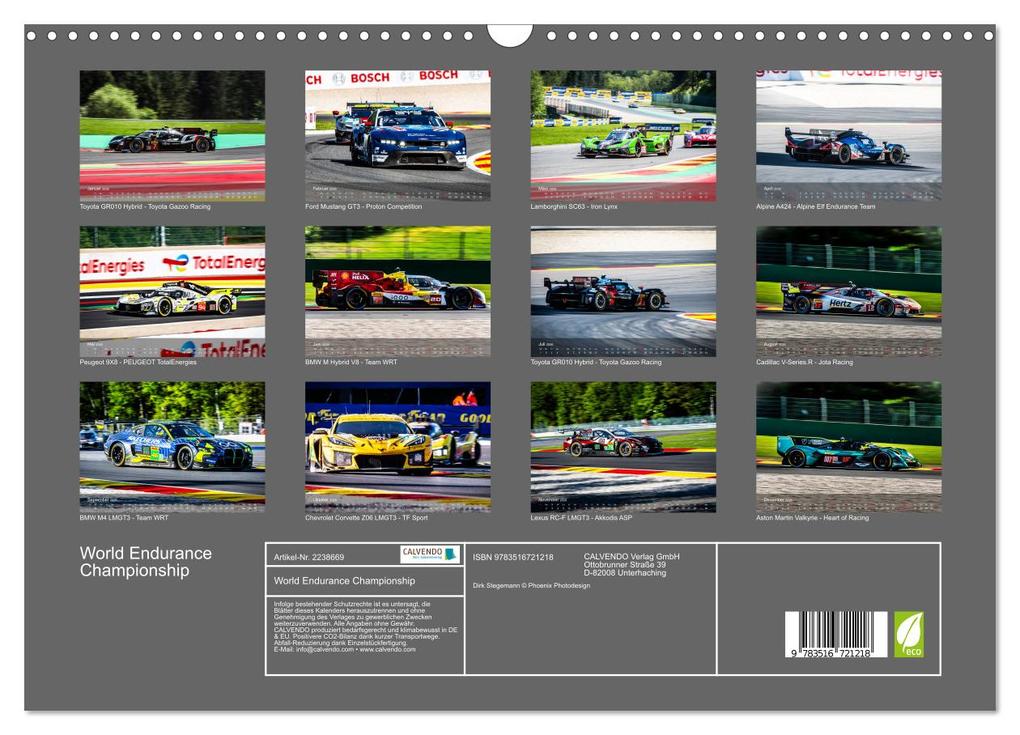 Weitere Ansicht: World Endurance Championship (Wandkalender 2026 DIN A3 quer), CALVENDO Monatskalender | Dirk Stegemann © Phoenix Photodesign, Calvendo