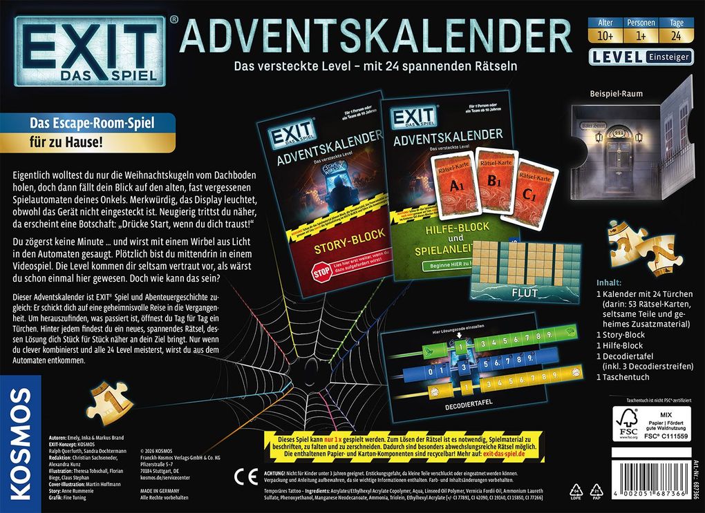 Weitere Ansicht: EXIT® - Das Spiel - Adventskalender: Das versteckte Level | Inka Brand, Markus Brand
