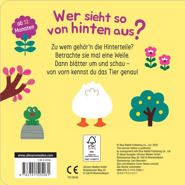 Weitere Ansicht: Wer sieht so von hinten aus? - Blätter um und finds heraus! | Cara Neumann