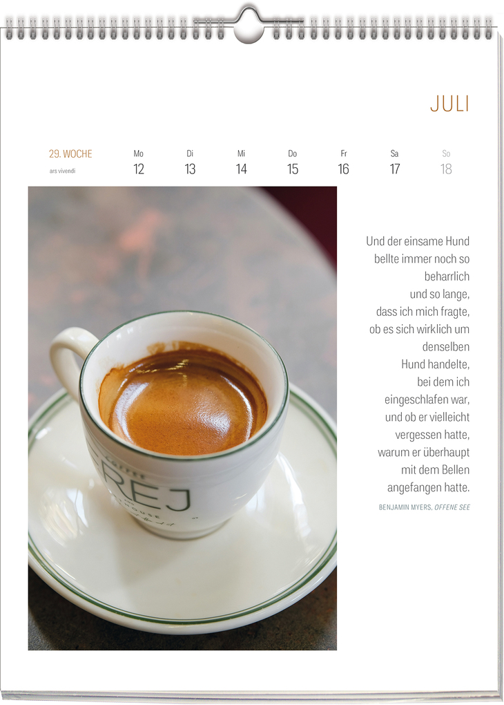 Weitere Ansicht: Literarischer Café Kalender 2027 | Vivendi Ars