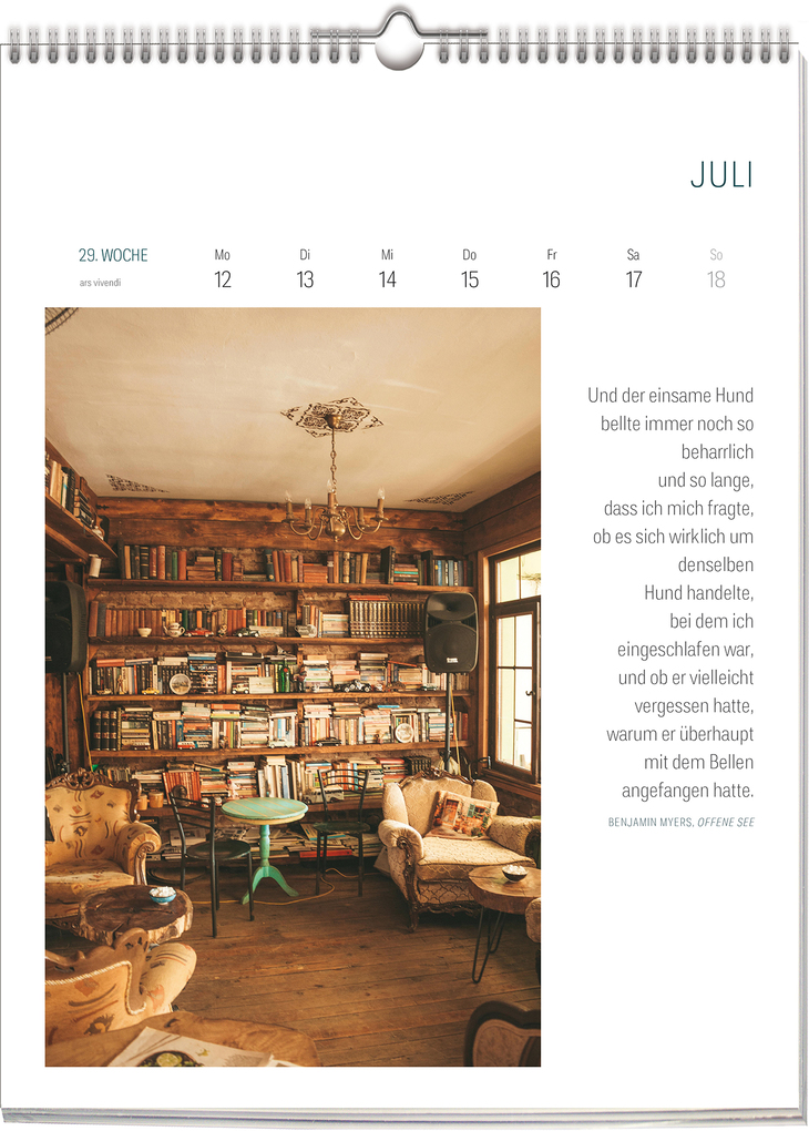 Weitere Ansicht: ars vivendi Literatur Kalender 2027 | Vivendi Ars