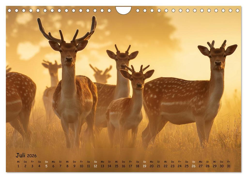 Weitere Ansicht: Jagd und Natur - Kalender für Jäger mit Wildtieren Deutschlands im Jahreslauf (Wandkalender 2026 DIN A4 quer), CALVENDO Monatskalender | MB Fotografie, Calvendo