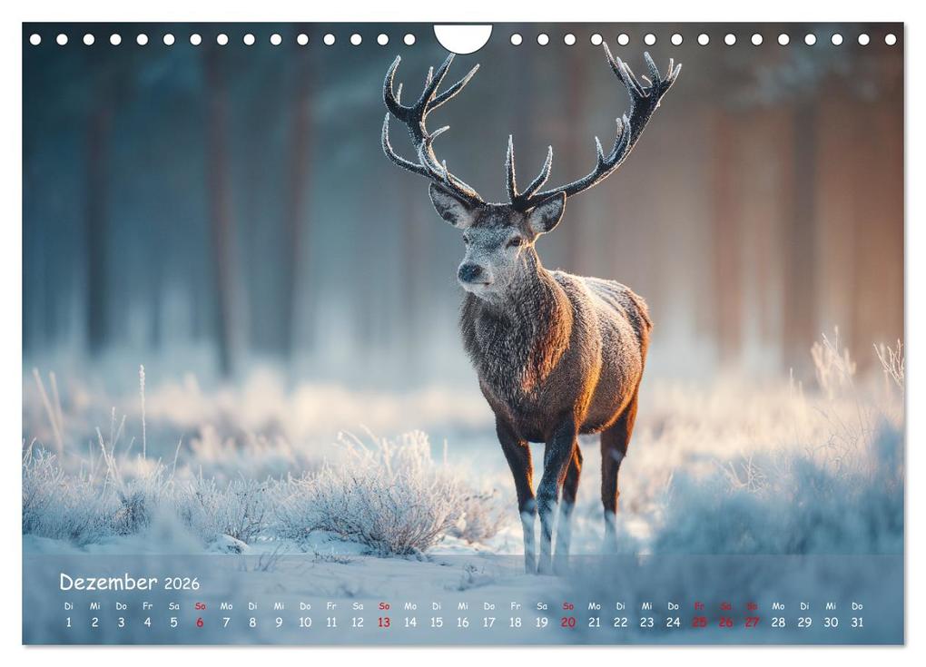 Weitere Ansicht: Jagd und Natur - Kalender für Jäger mit Wildtieren Deutschlands im Jahreslauf (Wandkalender 2026 DIN A4 quer), CALVENDO Monatskalender | MB Fotografie, Calvendo