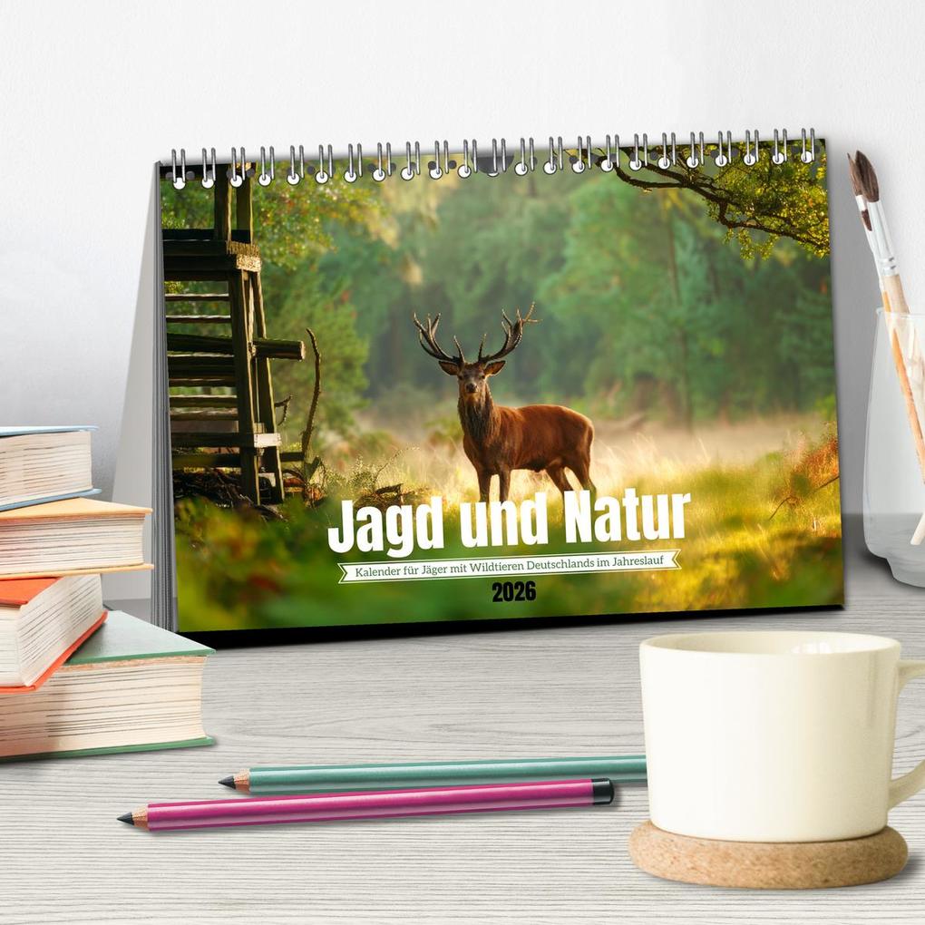Weitere Ansicht: Jagd und Natur - Kalender für Jäger mit Wildtieren Deutschlands im Jahreslauf (Tischkalender 2026 DIN A5 quer), CALVENDO Monatskalender | MB Fotografie, Calvendo