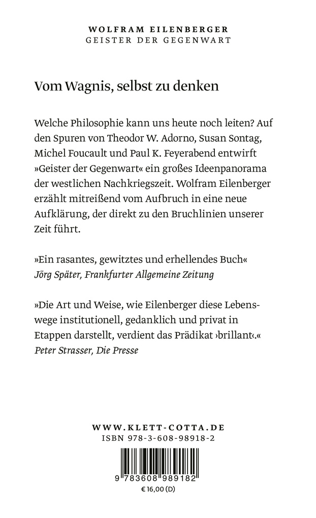 Weitere Ansicht: Geister der Gegenwart | Wolfram Eilenberger