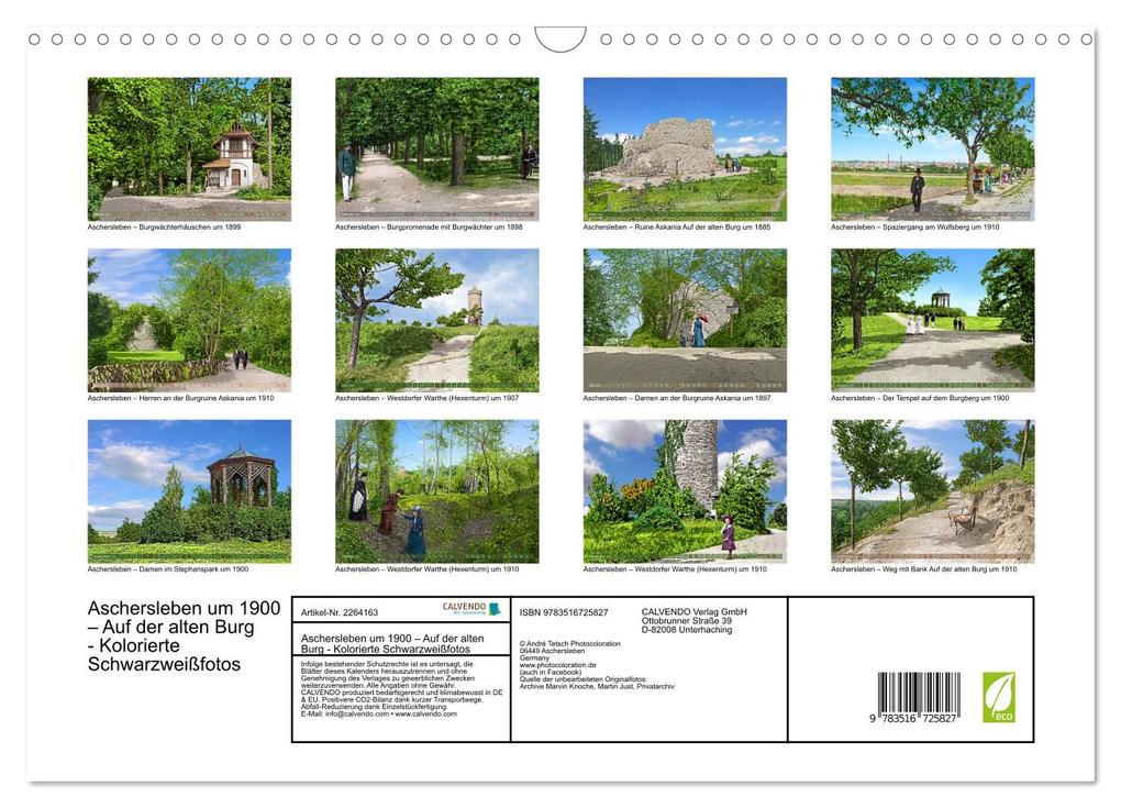 Weitere Ansicht: Aschersleben um 1900 - Auf der alten Burg - Kolorierte Schwarzweißfotos (Wandkalender 2026 DIN A3 quer), CALVENDO Monatskalender | André Tetsch, Calvendo