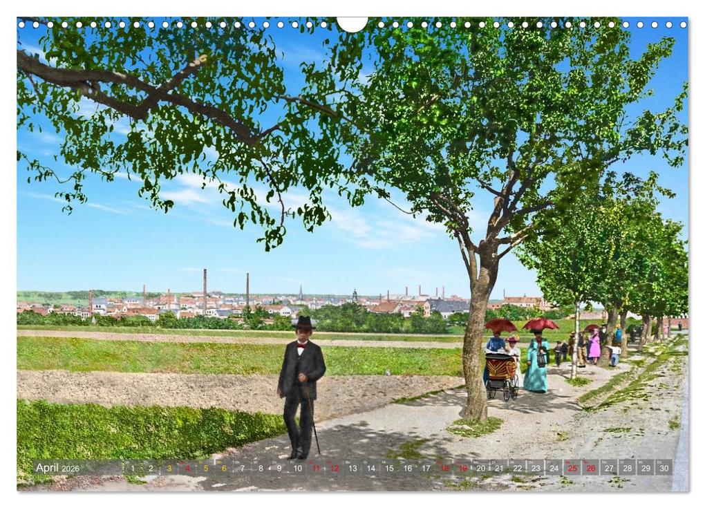 Weitere Ansicht: Aschersleben um 1900 - Auf der alten Burg - Kolorierte Schwarzweißfotos (Wandkalender 2026 DIN A3 quer), CALVENDO Monatskalender | André Tetsch, Calvendo