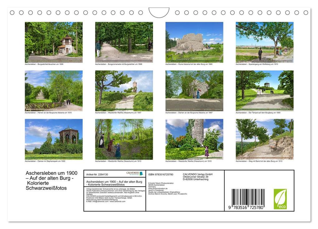 Weitere Ansicht: Aschersleben um 1900 - Auf der alten Burg - Kolorierte Schwarzweißfotos (Wandkalender 2026 DIN A4 quer), CALVENDO Monatskalender | André Tetsch, Calvendo