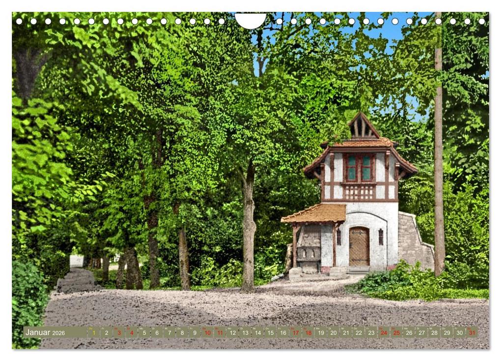 Weitere Ansicht: Aschersleben um 1900 - Auf der alten Burg - Kolorierte Schwarzweißfotos (Wandkalender 2026 DIN A4 quer), CALVENDO Monatskalender | André Tetsch, Calvendo