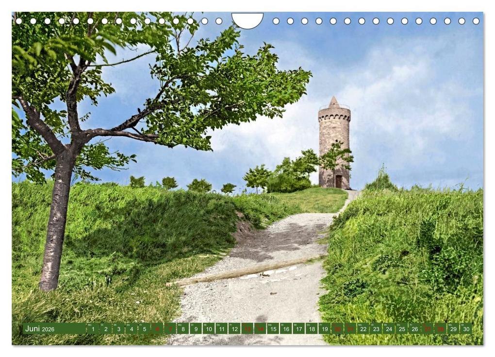 Weitere Ansicht: Aschersleben um 1900 - Auf der alten Burg - Kolorierte Schwarzweißfotos (Wandkalender 2026 DIN A4 quer), CALVENDO Monatskalender | André Tetsch, Calvendo