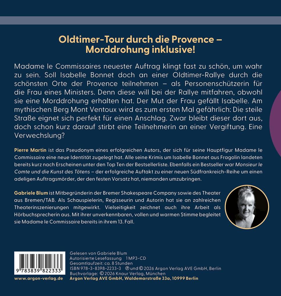 Weitere Ansicht: Madame le Commissaire und die tödliche Rallye | Pierre Martin