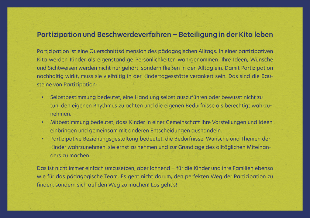 Weitere Ansicht: Partizipation in Krippe und Kita. 40 Reflexionskarten für die Teamarbeit | Franziska Schubert-Suffrian, Michael Regner