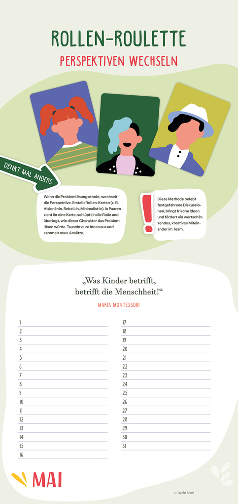 Weitere Ansicht: Immerwährender Teamkalender. Für ein gutes Miteinander | Katja Weber