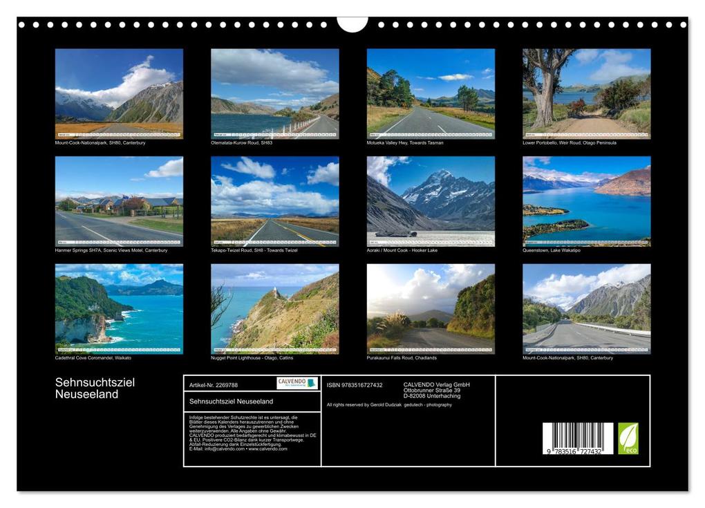 Weitere Ansicht: Sehnsuchtsziel Neuseeland (Wandkalender 2026 DIN A3 quer), CALVENDO Monatskalender | All rights reserved by Gerold Dudziak gedutech - photography, Calvendo