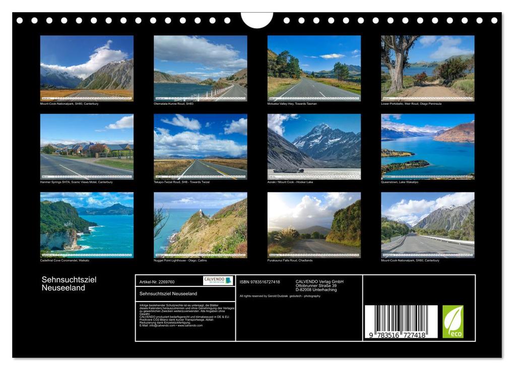 Weitere Ansicht: Sehnsuchtsziel Neuseeland (Wandkalender 2026 DIN A4 quer), CALVENDO Monatskalender | All rights reserved by Gerold Dudziak gedutech - photography, Calvendo