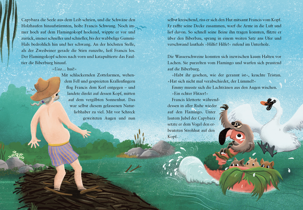 Weitere Ansicht: Drei Wasserschweine tauchen ab | Matthäus Bär