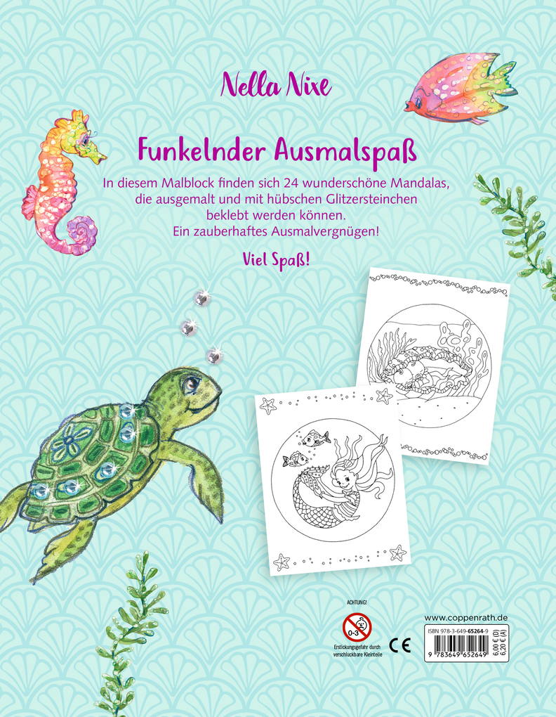 Weitere Ansicht: Malblock mit Glitzersteinchen: Mandalas