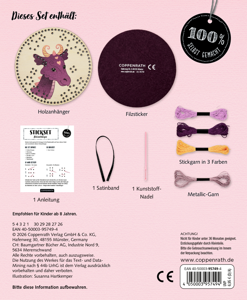 Weitere Ansicht: Sticken auf Holzanhängern