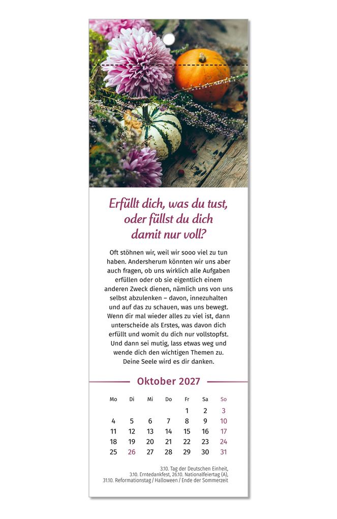 Weitere Ansicht: Der Lebensfreude-Lesezeichenkalender 2027 | Doris Wolf, Rolf Merkle, Maja Günther