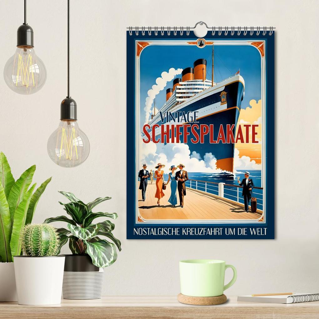 Weitere Ansicht: Vintage Schiffsplakate - nostalgische Kreuzfahrt um die Welt (Wandkalender 2026 DIN A4 hoch), CALVENDO Monatskalender | Renate Utz, Calvendo