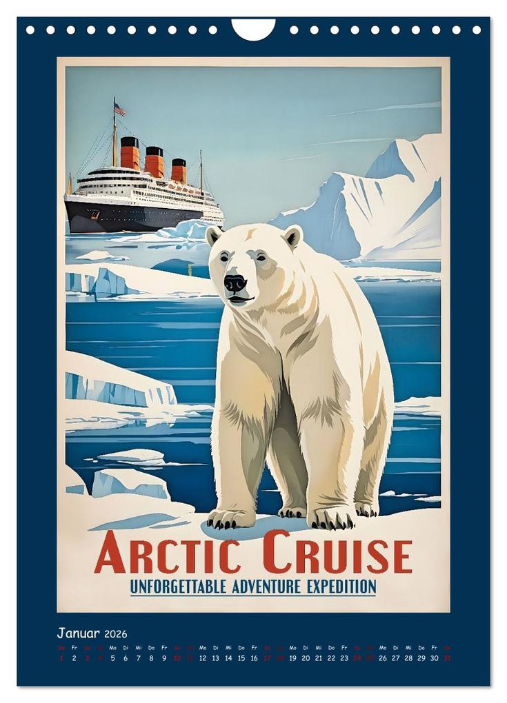 Weitere Ansicht: Vintage Schiffsplakate - nostalgische Kreuzfahrt um die Welt (Wandkalender 2026 DIN A4 hoch), CALVENDO Monatskalender | Renate Utz, Calvendo