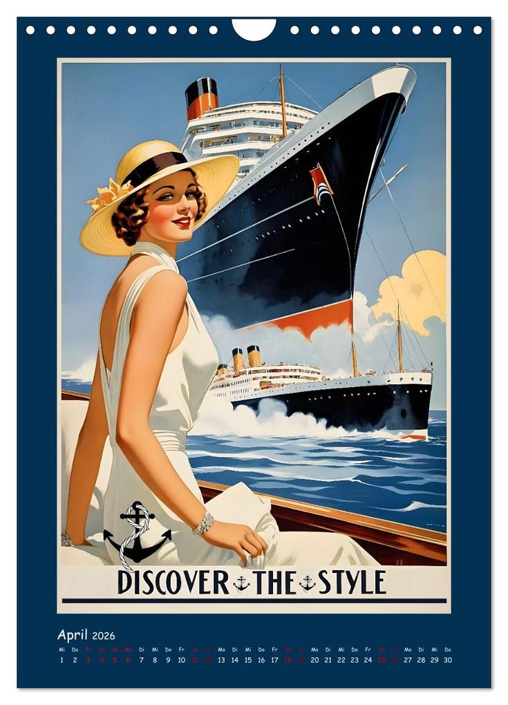 Weitere Ansicht: Vintage Schiffsplakate - nostalgische Kreuzfahrt um die Welt (Wandkalender 2026 DIN A4 hoch), CALVENDO Monatskalender | Renate Utz, Calvendo