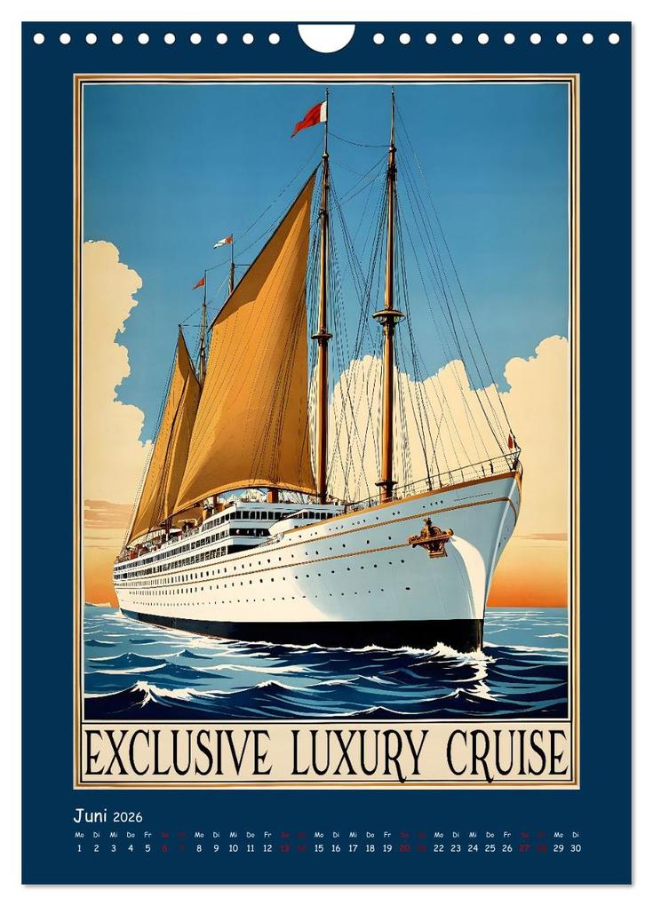 Weitere Ansicht: Vintage Schiffsplakate - nostalgische Kreuzfahrt um die Welt (Wandkalender 2026 DIN A4 hoch), CALVENDO Monatskalender | Renate Utz, Calvendo