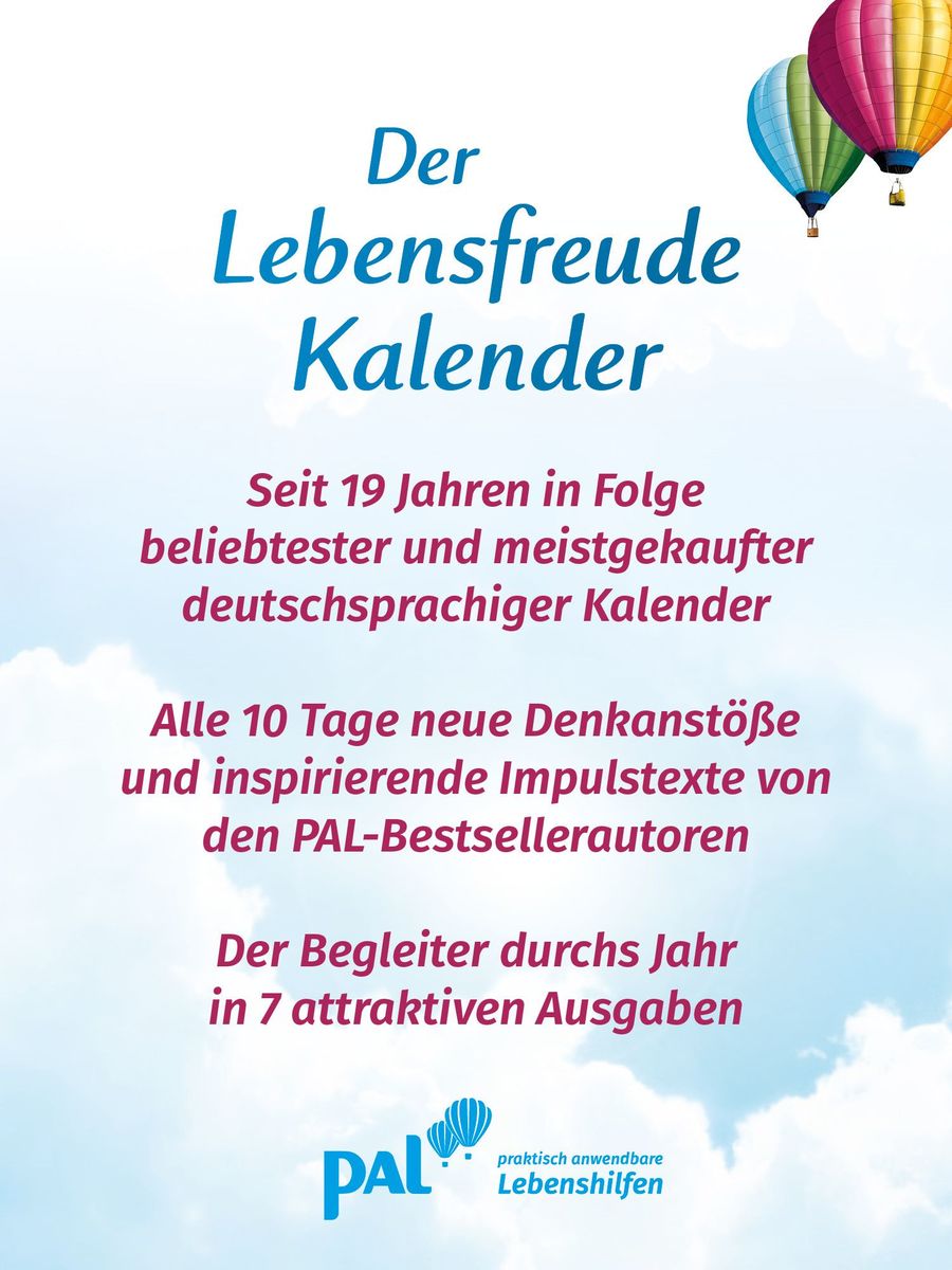Weitere Ansicht: Der Lebensfreude-Kalender 2027 im Großformat | Doris Wolf, Rolf Merkle, Maja Günther