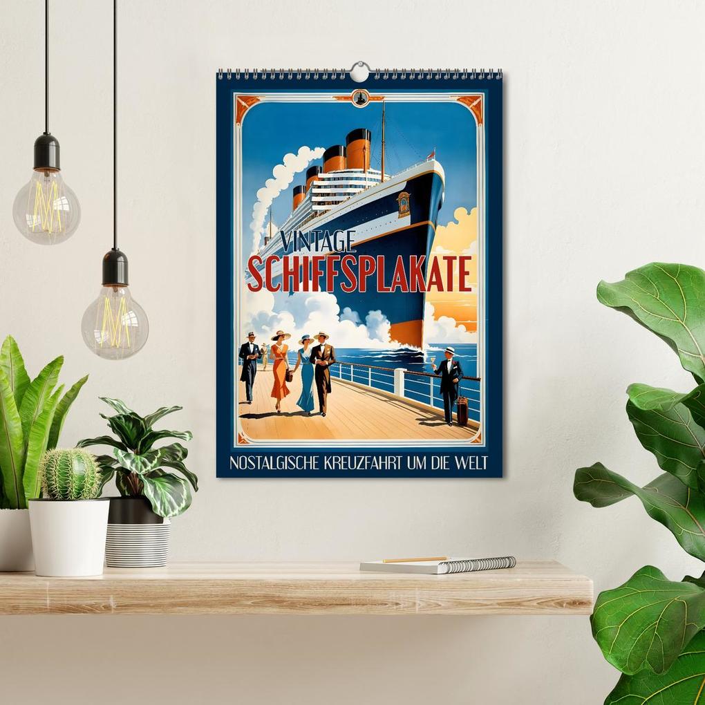 Weitere Ansicht: Vintage Schiffsplakate - nostalgische Kreuzfahrt um die Welt (Wandkalender 2026 DIN A3 hoch), CALVENDO Monatskalender | Renate Utz, Calvendo