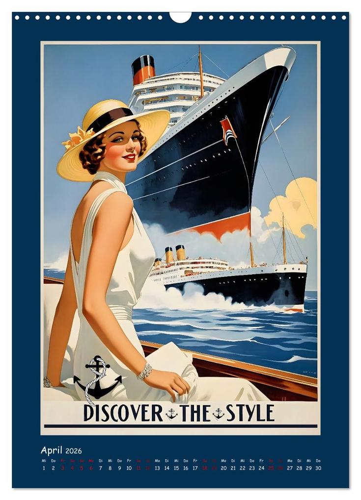 Weitere Ansicht: Vintage Schiffsplakate - nostalgische Kreuzfahrt um die Welt (Wandkalender 2026 DIN A3 hoch), CALVENDO Monatskalender | Renate Utz, Calvendo