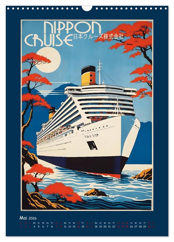 Weitere Ansicht: Vintage Schiffsplakate - nostalgische Kreuzfahrt um die Welt (Wandkalender 2026 DIN A3 hoch), CALVENDO Monatskalender | Renate Utz, Calvendo