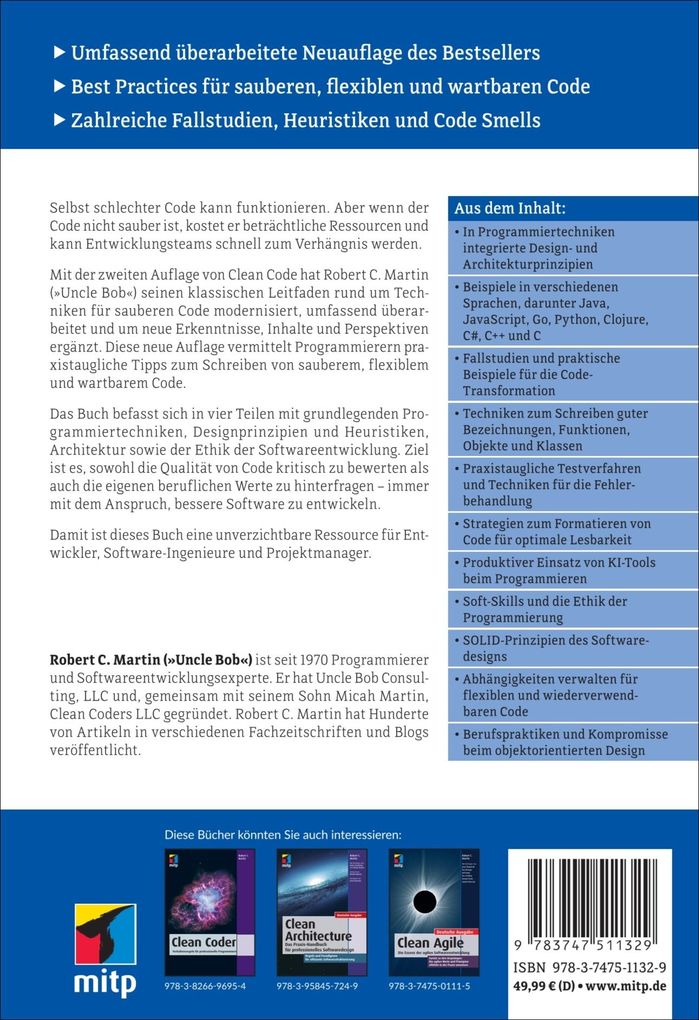 Weitere Ansicht: Clean Code | Robert C. Martin