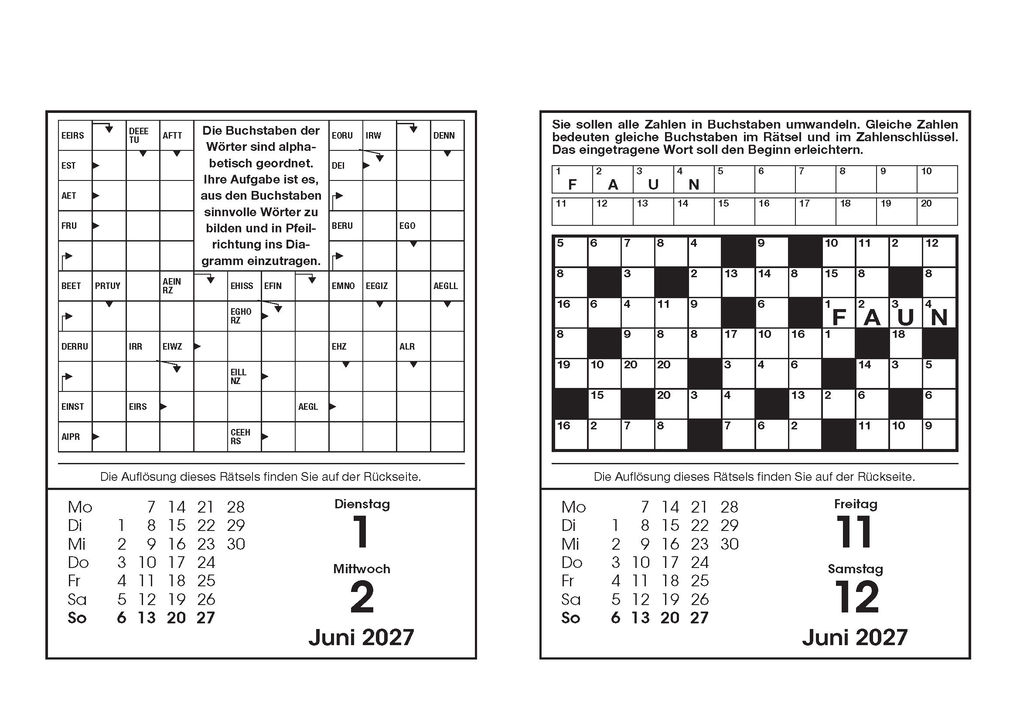 Weitere Ansicht: Rätselkalender 2027 | Eberhard Krüger