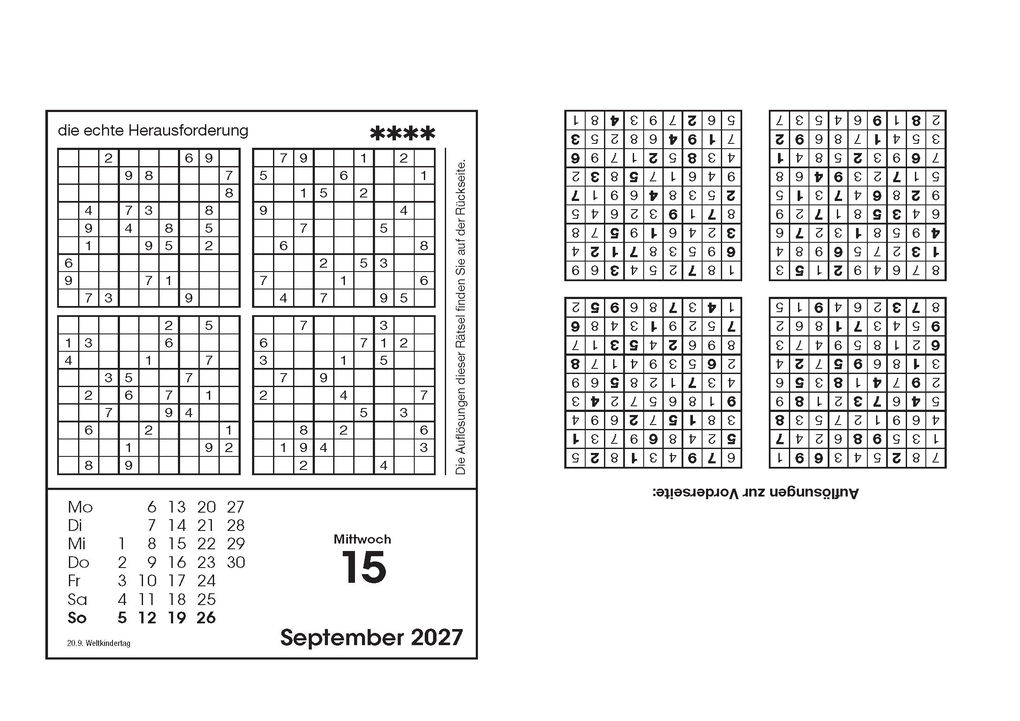 Weitere Ansicht: Sudokukalender 2027 | Eberhard Krüger