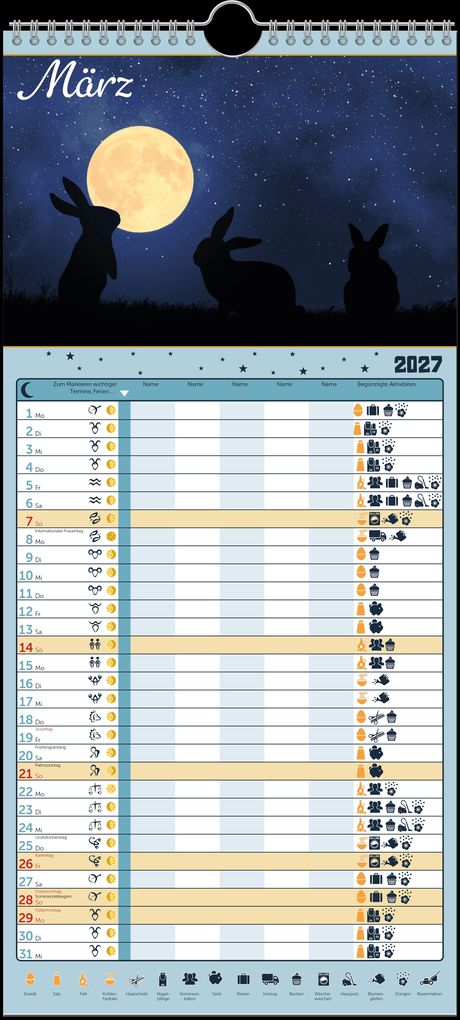 Weitere Ansicht: Mond-Familienplaner 2027 | Helga Föger