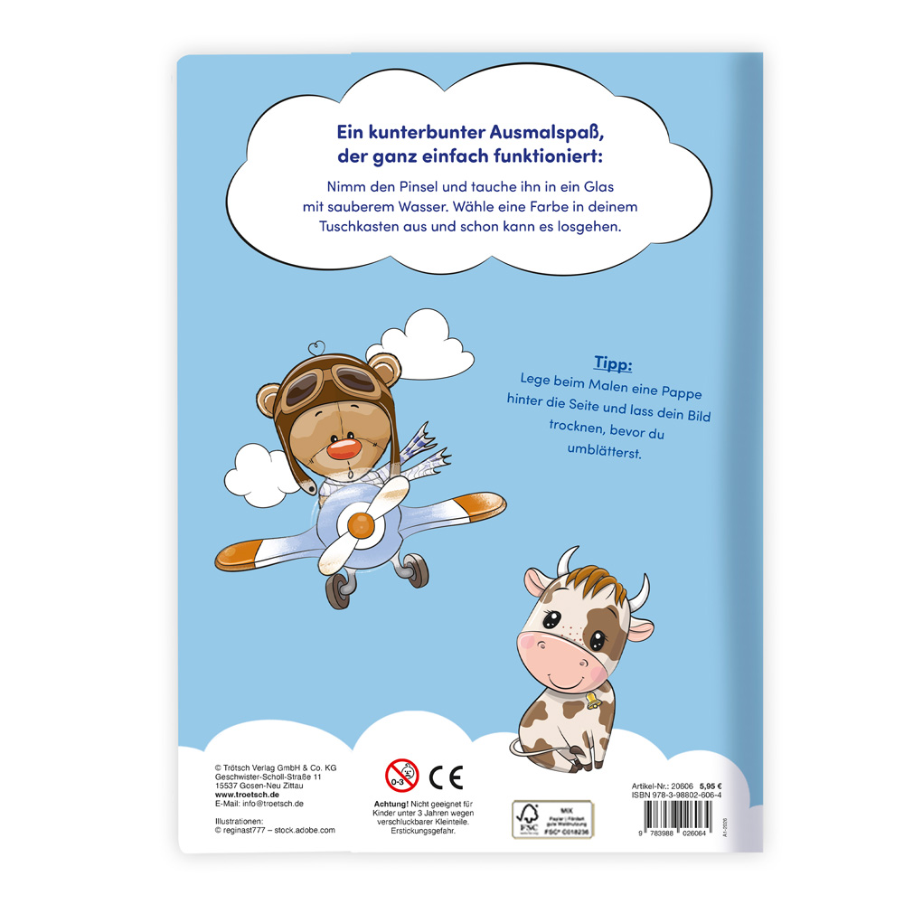 Weitere Ansicht: TRÖTSCH - Malbuch mit Tuschkasten Tierfreunde