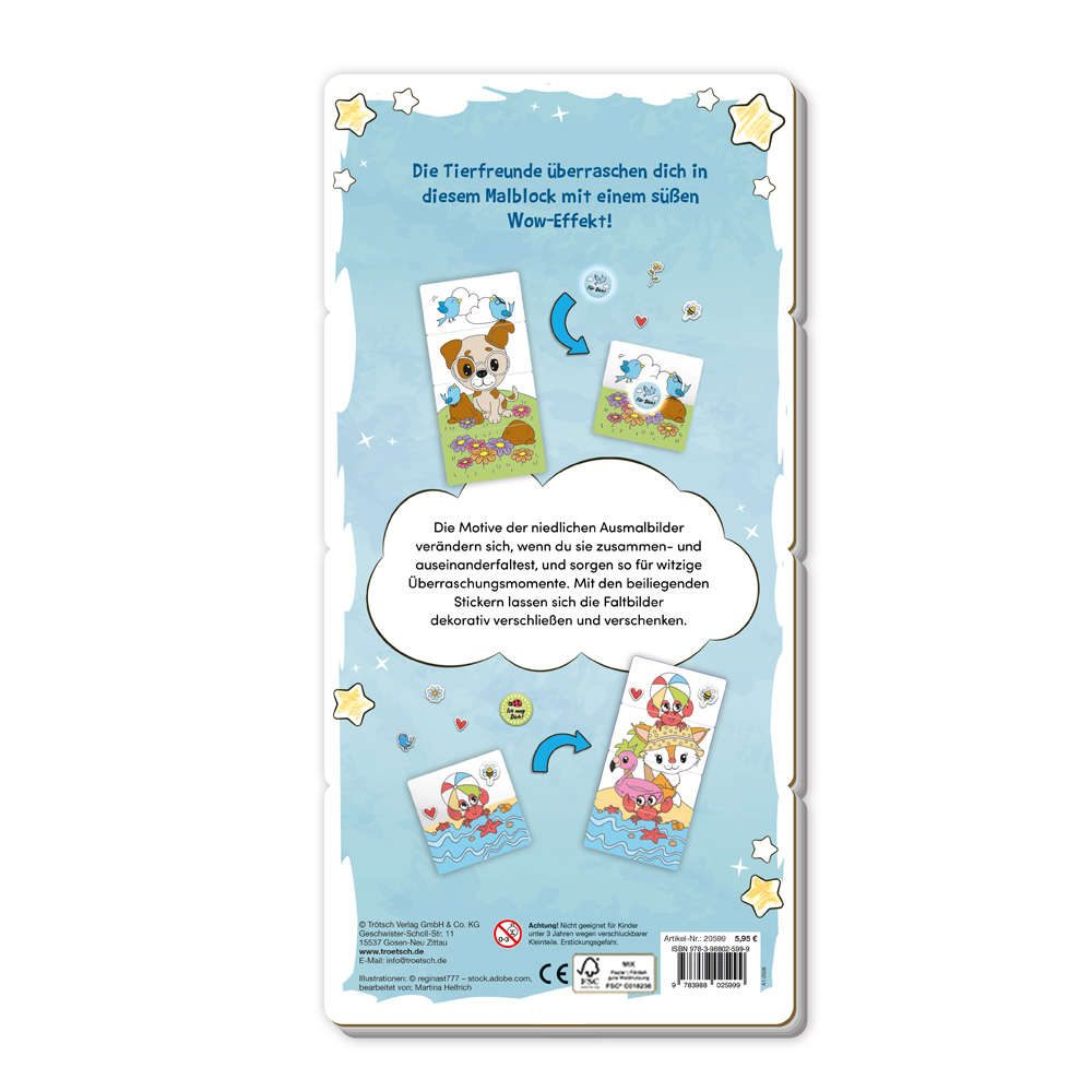 Weitere Ansicht: TRÖTSCH - Malbuch Faltbilder Malblock Tierfreunde