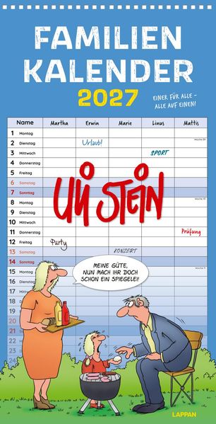 Produktbild: Uli Stein Familienkalender 2027: Familienplaner mit 5 Spalten | Uli Stein