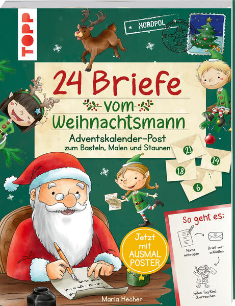 Produktbild: 24 Briefe vom Weihnachtsmann. Adventskalender-Post zum Basteln, Malen und Staunen | Mimi Hecher