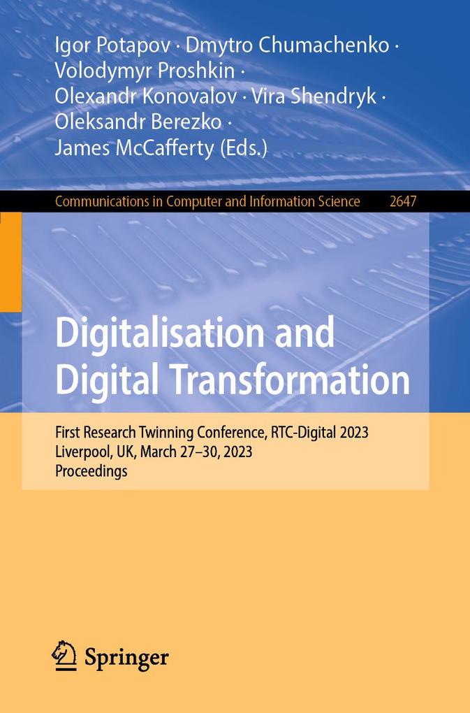 Produktbild: Digitalisation and Digital Transformation