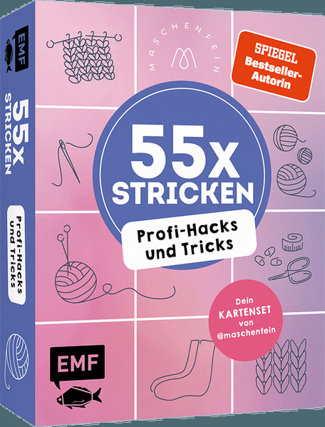 Produktbild: 55 x stricken - Profi-Hacks und Tricks | Dein Kartenset von maschenfein | Marisa Nöldeke