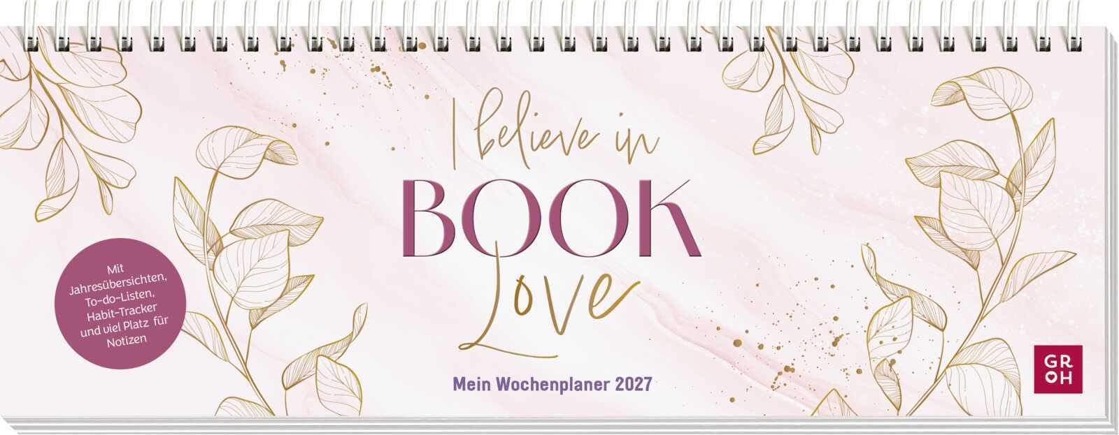 Produktbild: Tischkalender 2027 quer: I believe in Book Love