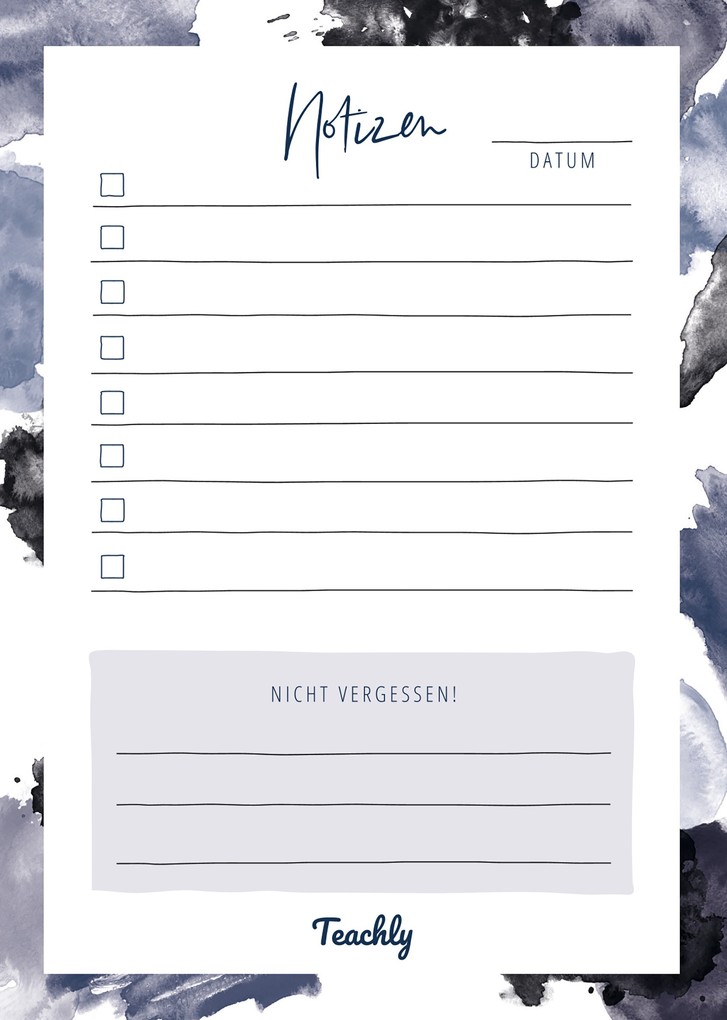 Produktbild: Teachly Notizblock A6, 50 Blatt, Blau